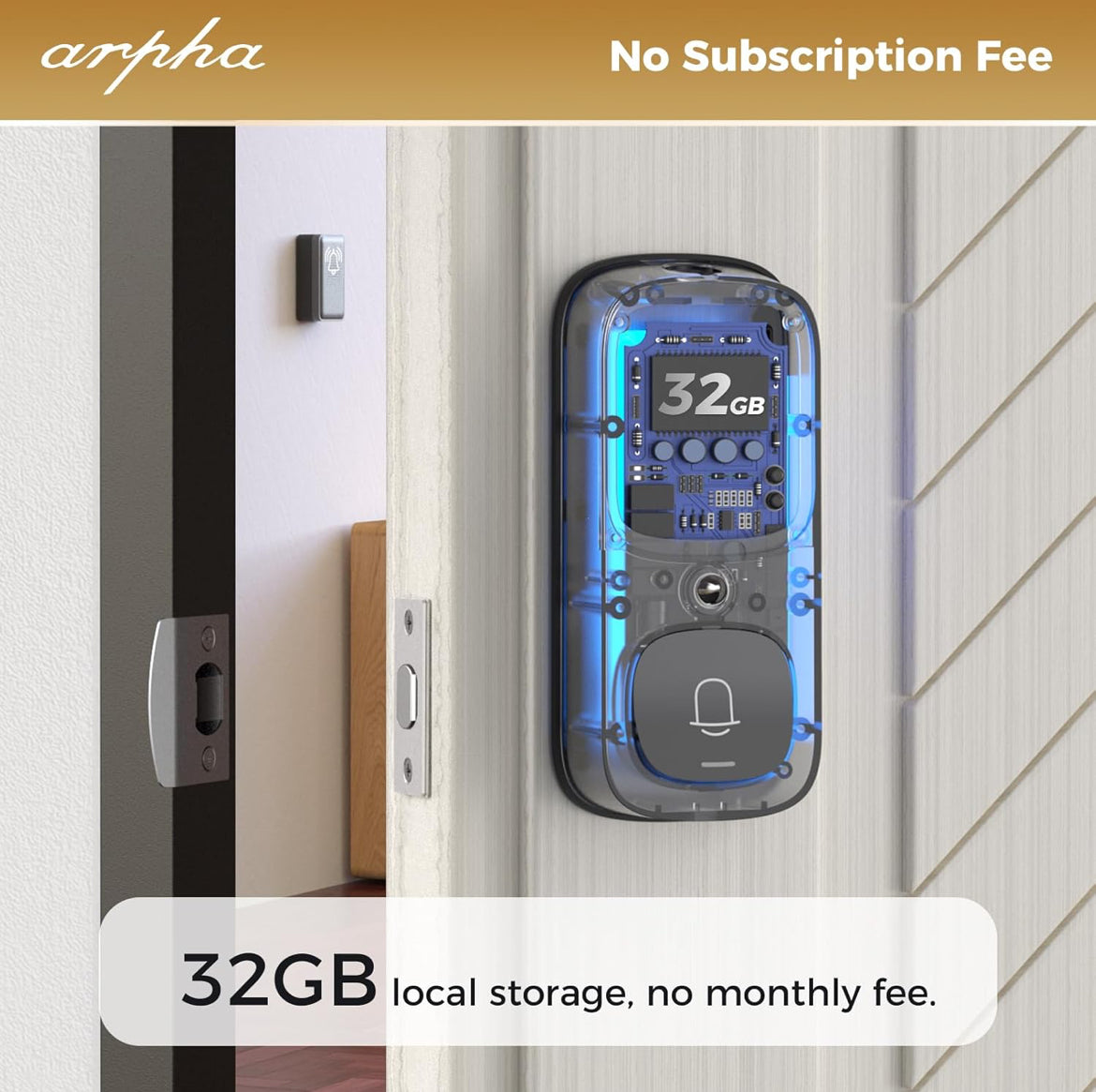 ARPHA AL501 Smart Door Lock with Video Camera - 6 in 1 