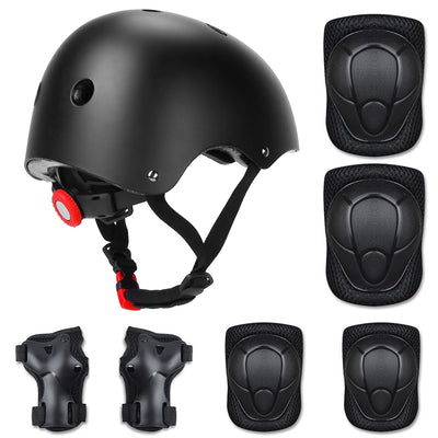 7Pcs Kids Safety Helmet Set Children Sports Protective Gear Set w/ Knee Pads Elbow Pads Wrist Guards For Cycling Bike Skate 