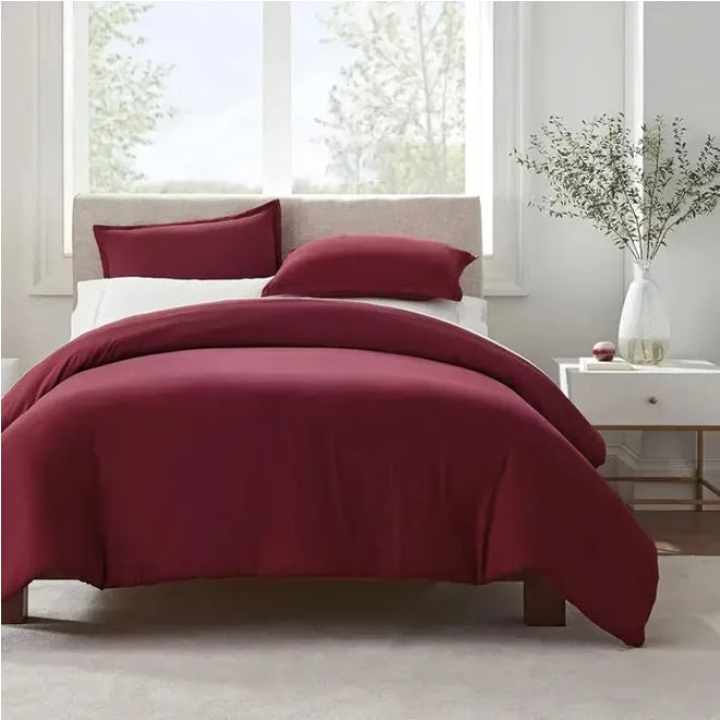 Serta Simply Clean Pleated Duvet Cover Queen 
