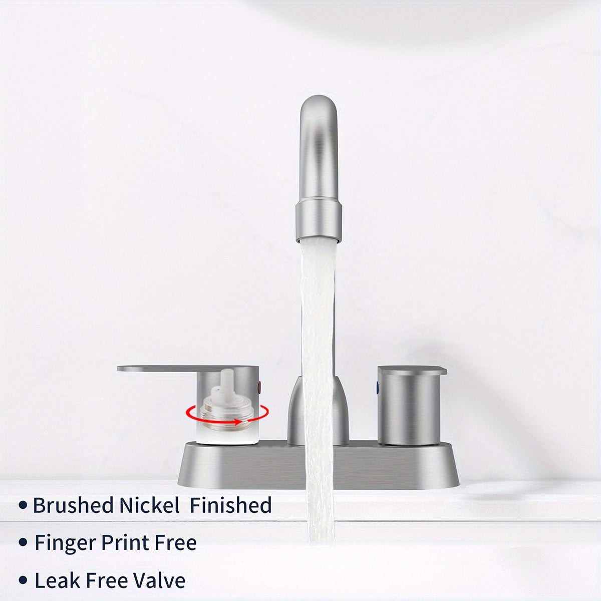 1pc Bathroom Face Basin Faucet, Bathroom Washbasin Faucet, 4 Inch Double Handle Face Basin Faucet 