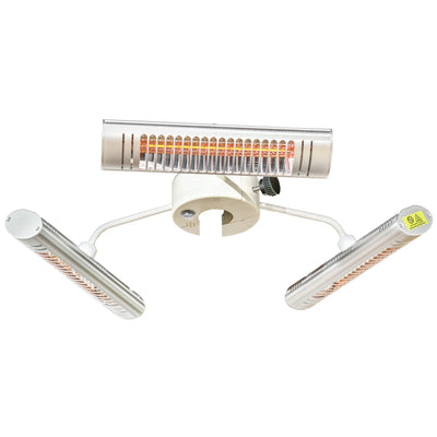 Outsunny Electric Patio Heater 3 Heating Panels Ultra-low Glare Aluminum Infrared Remote Control 
