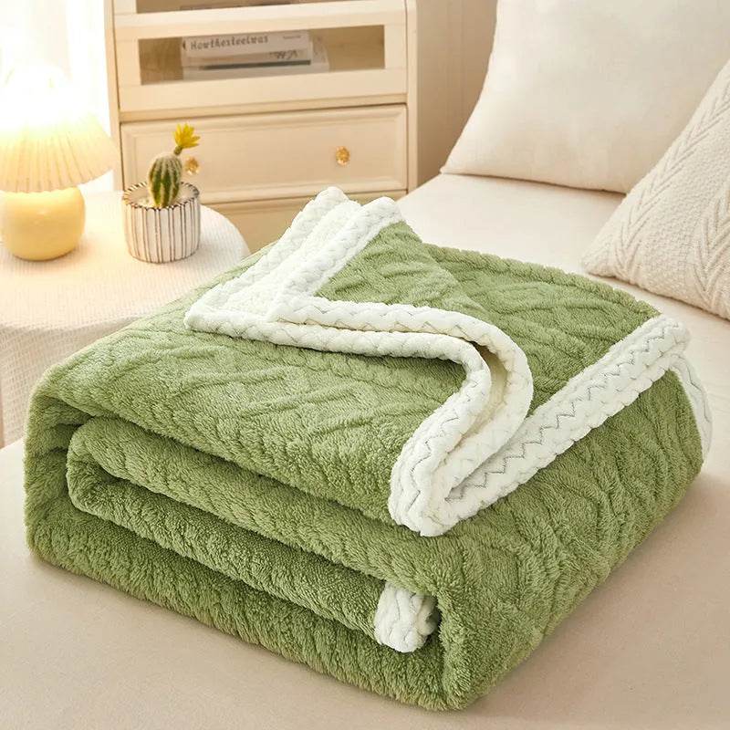 Blanket Double Thickened Warm Coral Fleece Sofa Winter Blanket 