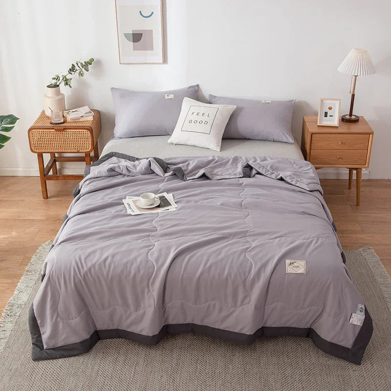 Pure Color Washed Cotton Summer Air Conditioning Duvet 