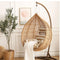 ARDYNAMIC AMARA Egg Swing Chair | Light Brown, Hand-Woven PE Rattan, Outdoor Cushion & Stand