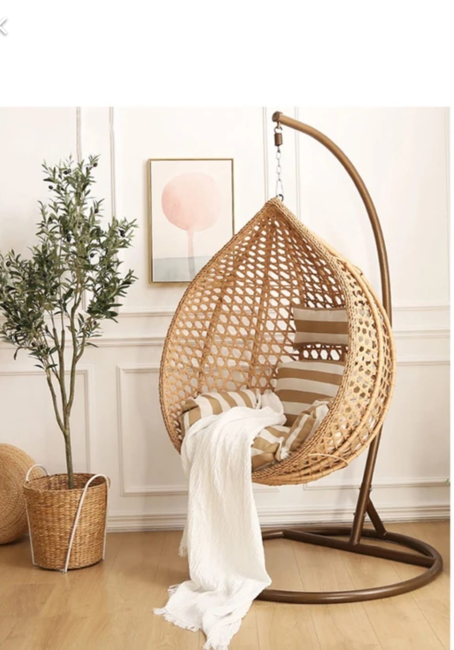 ARDYNAMIC AMARA EGG SWING CHAIR LIGHT BROWN 