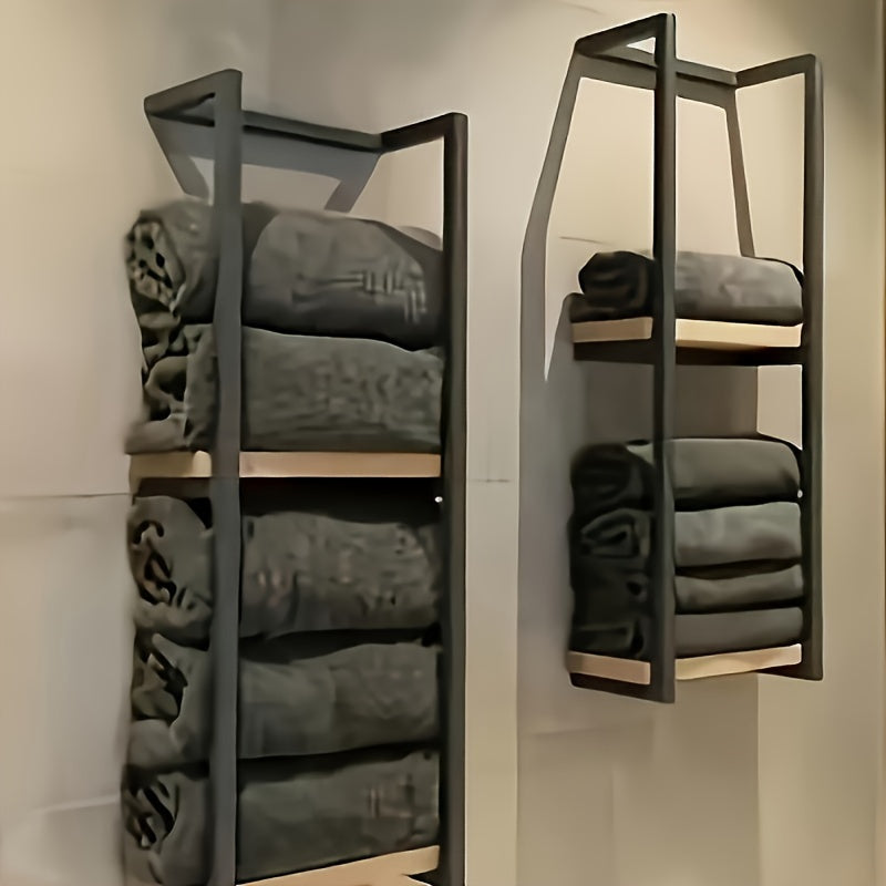 [Space-Saving Organizer] Modern 2-Tier Metal Floating Shelf | 1pc | Metal | Space-Saving Organizer | Home, Bathroom, Bedroom | Modern | Easy Install 