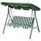 Outsunny 3-Seater Outdoor Porch Swing with Adjustable Canopy Patio Swing Chair for Garden Poolside Backyard Green and White