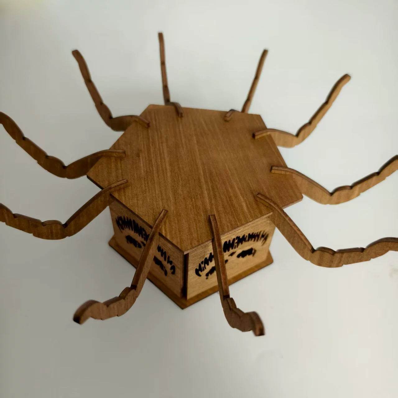 Cross-border New Ghost Halloween Spider Mini Lantern Candlestick Decorations Interesting Ornaments Wooden Craftwork 