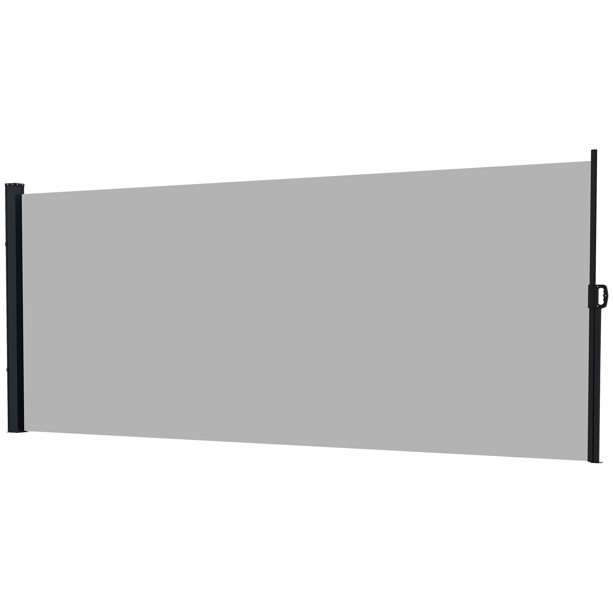 Outsunny 13' x 6' Retractable Side Awning, Outdoor Privacy Screen for Garden, Hot Tub, Balcony, Terrace, Pool, Light Grey 