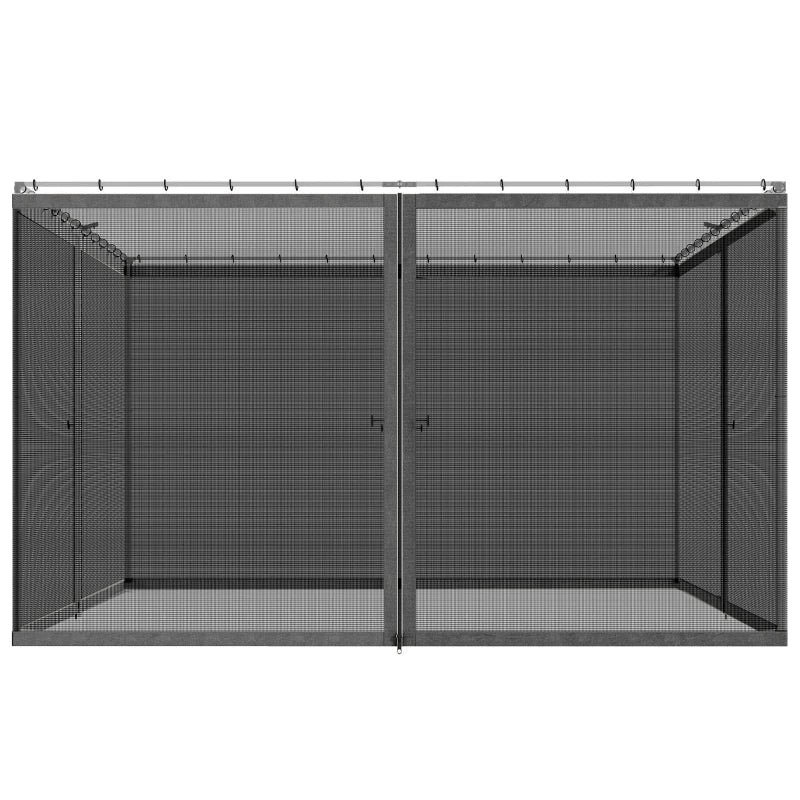 Replacement Mosquito Netting for Gazebo 13' x 13' Black Screen Walls for Canopy with Zippers, Dark Grey