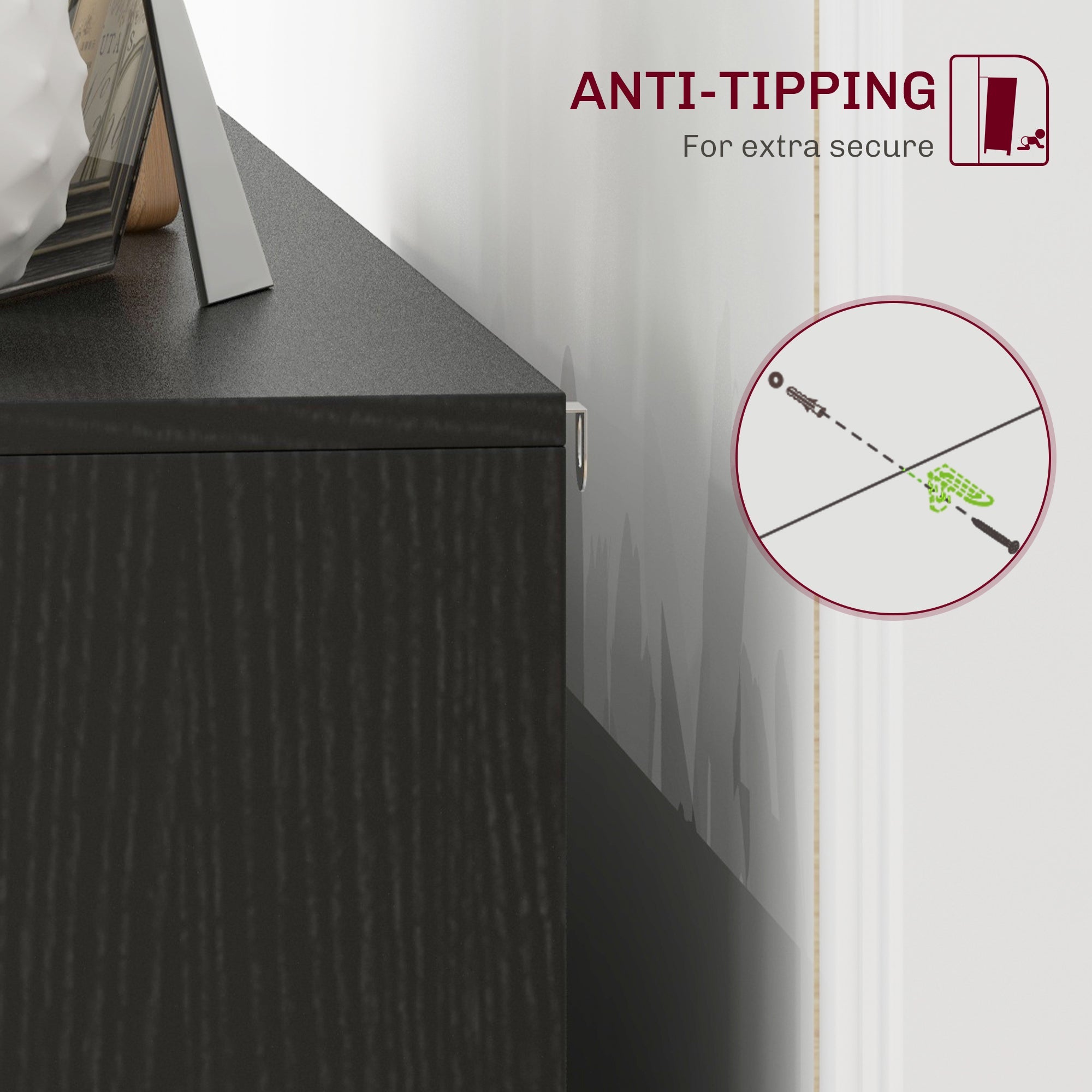 HOMCOM Sideboard Storage Cabinet Kitchen Cupboard Glass Doors Drawer Wine Rack White Living Room Furniture 