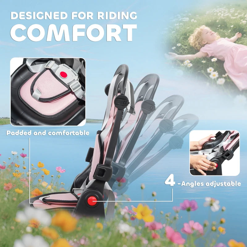 Qaba 6 in 1 Toddler Tricycle for 1-5 Years Old with Push Handle, Removable Canopy, Rotatable Seat, Pink