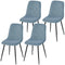 Dining Chairs Set of 4, Upholstered Dining Room Chairs with Steel Legs, Modern Kitchen Chair for Dining Room, Light Blue