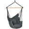 Outsunny Hammock Chair Hanging Rope Swing w/ Two Soft Seat Cushions for Bedroom Indoor Outdoor Dark Grey