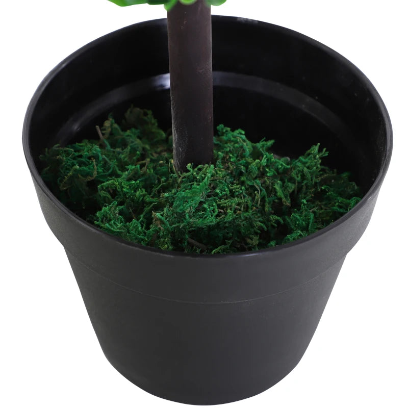 Set of 2 Artificial Ball Boxwood Topiary Trees, 44.1" Fake Plants in Pots for Outdoor Indoor Decor, Dark Green
