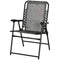 Outsunny Outdoor Folding Chair, Bungee Sling Foldable Chair with Armrests, Folding Lawn Chair for Camping, Garden, Pool, Beach, Backyard, Grey