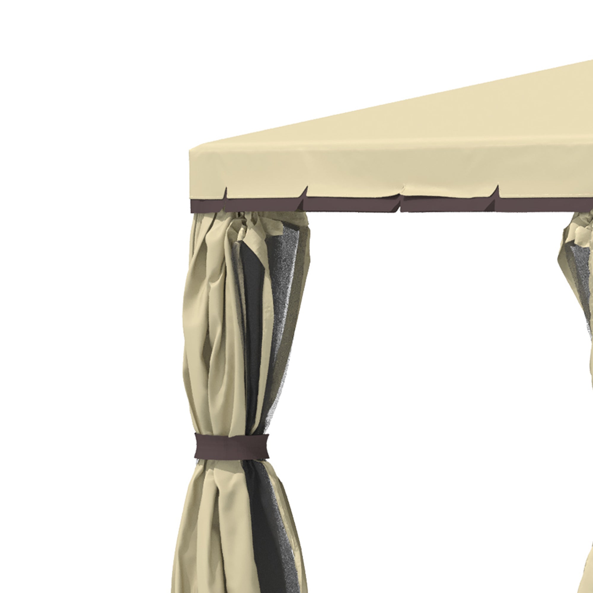 Outsunny 10' x 10' 2-Tier Outdoor Gazebo Canopy Tent with Zippered Mesh Sidewalls, Aluminum Frame for Patio, Backyard, Beige 