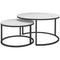 Homcom Metal Nesting Side Tables: Modern Set of 2 for Living Room, Bedroom or Office Space