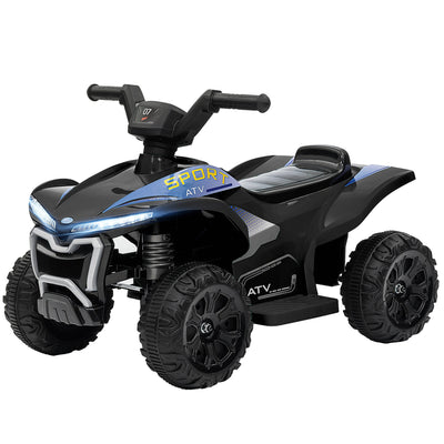 Qaba Kids ATV, 6V Battery Powered Electric Vehicle with Headlights, Forward/Reverse Switch, 4 Wheeler Ride On Toy for 18-36 Months, Black 