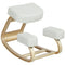 Ergonomic Kneeling Chair, Wood Kneel Stool with Thick Pads, Desk Knee Chair, Improve Posture, Cream White