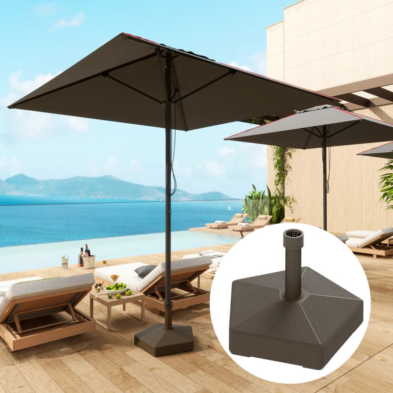 Patio Umbrella Base Holder, Heavy Duty Outdoor Umbrella Stand Base, Poolside, Brown