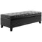 Storage Ottoman Bench, Foot Rest with Solid Wood Legs, 51 Inches PU Leather Storage Chest for Living Room, Black