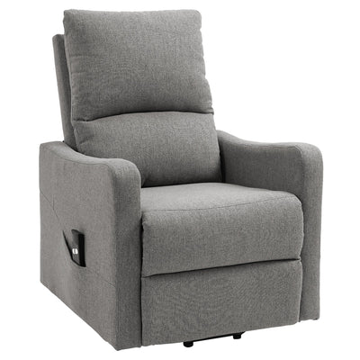 HOMCOM Electric Lift Recliner Chair Rising Power Chaise Lounge Fabric Sofa with Remote Control & Side Pocket for Living Room 