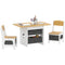 Qaba 3 Piece Kids Table and Chair Set with 6 Removable Drawers, for Classroom, Living Room, Bedroom, Nursery, Natural