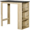 Bar Table Counter Height Dining Table with 3 Storage Shelves for Kitchen, Dining Room, Living Room, Natural