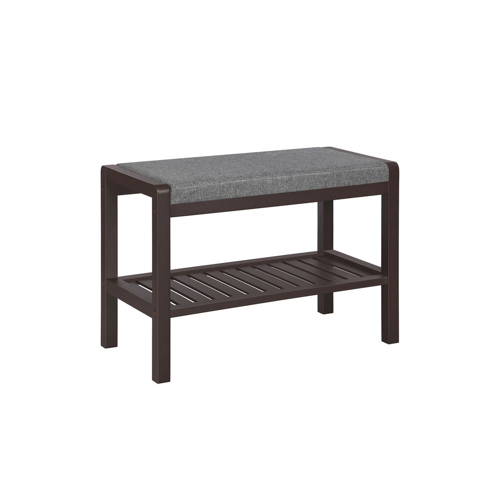 SONGMICS Shoe Rack Bench with Cushion Upholstered Padded Seat 