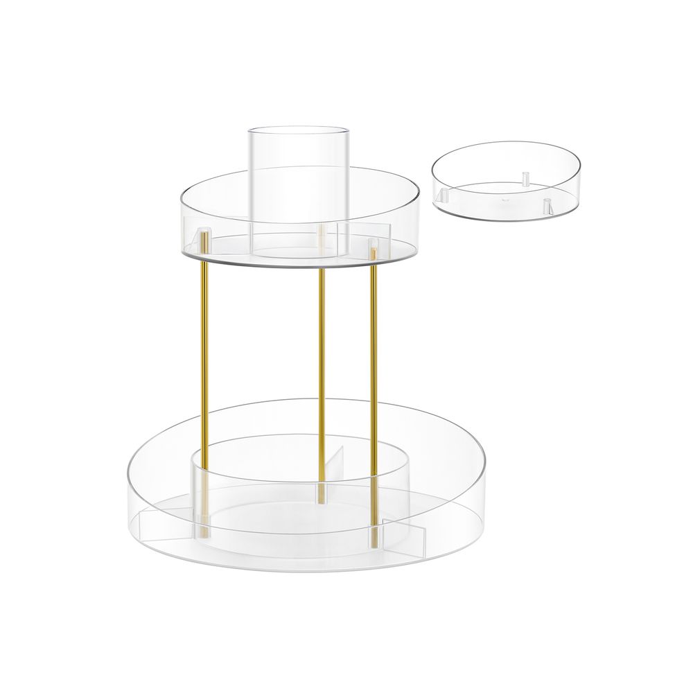 SONGMICS 2-Tier Round Rotating Makeup Organizer 