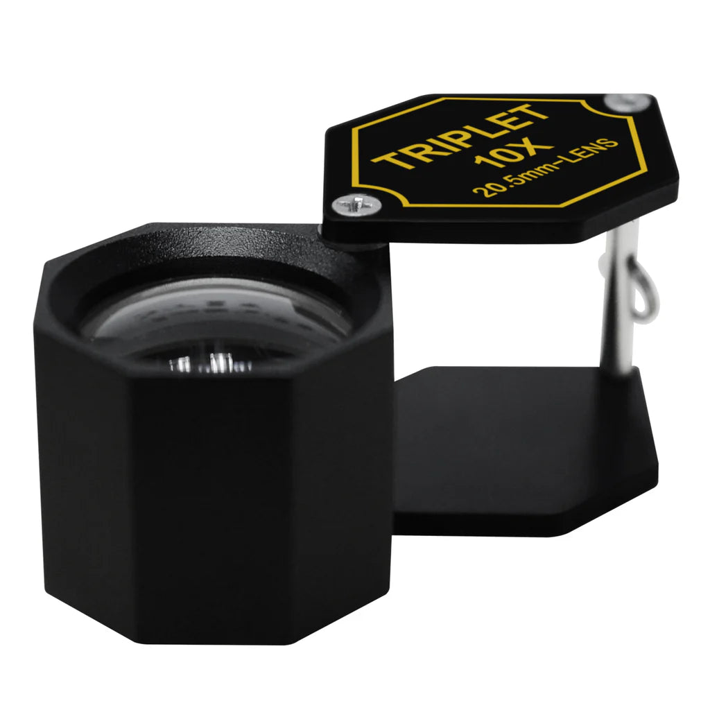 10x Jewelry Loupe Magnifier with 20.5mm Triplet Optical Glass Lens & Protective Case