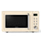 700W Retro Countertop Microwave Oven with 5 Micro Power and Auto Cooking Function-Cream White