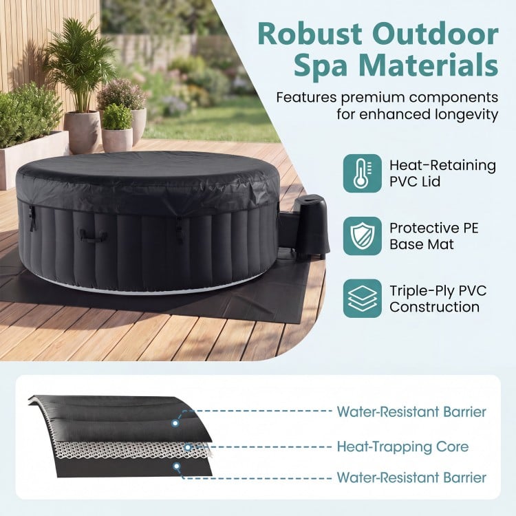 70/80 Inches Round SPA Pool Hottub with 110/130 Air Jets Electric Heater Pump