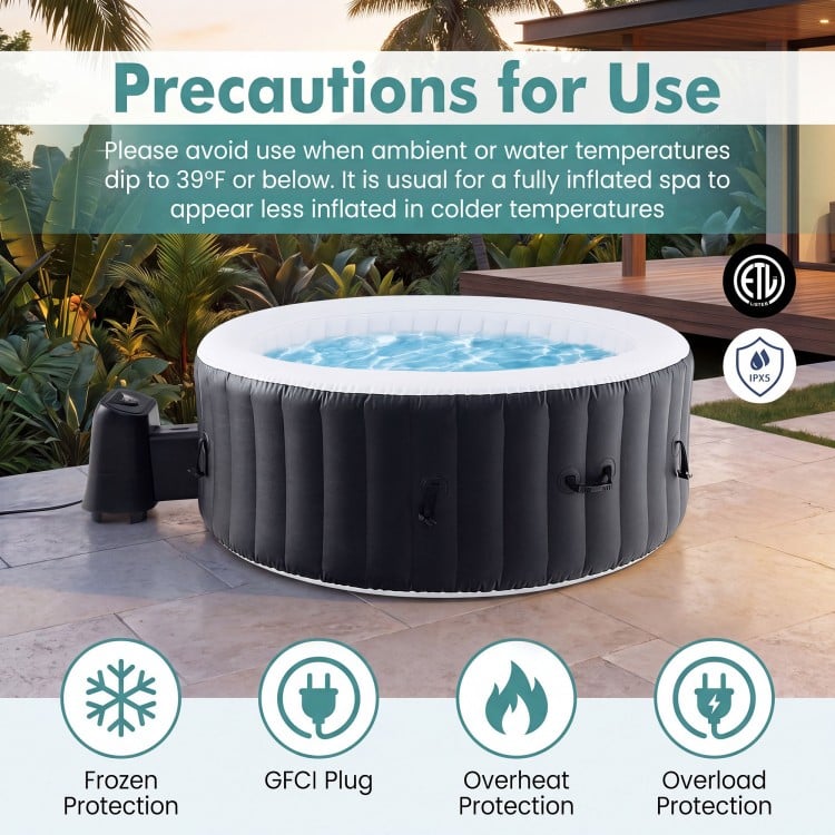 70/80 Inches Round SPA Pool Hottub with 110/130 Air Jets Electric Heater Pump