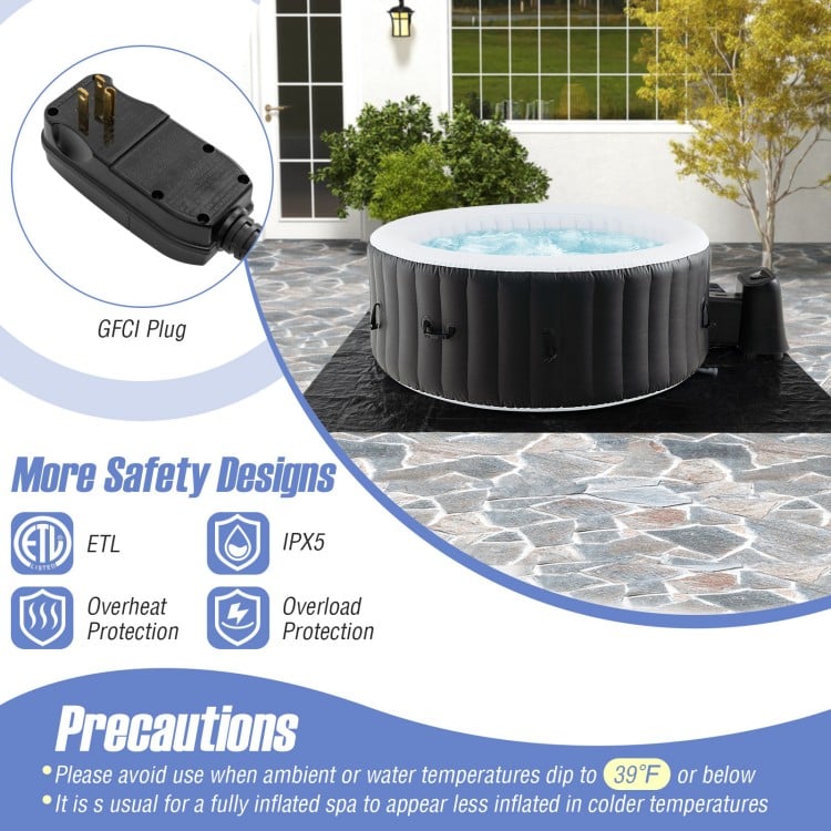 70/80 Inches Round SPA Pool Hottub with 110/130 Air Jets Electric Heater Pump