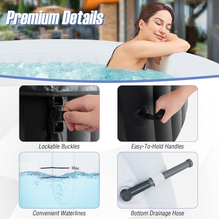 70/80 Inches Round SPA Pool Hottub with 110/130 Air Jets Electric Heater Pump