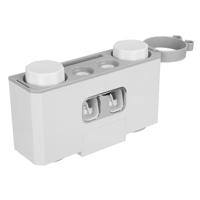 Multifunctional Wall Mount Toothbrush Holder Rack Organizer Automatic Toothpaste Dispenser Squeezer with Magnetic Cups 5 Toothbrush Slots Hair Dryer H 
