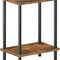 HOOBRO Industrial End Table with 2-Tier Storage Shelves, Rustic Brown Nightstand for Small Spaces, BF09BZ01