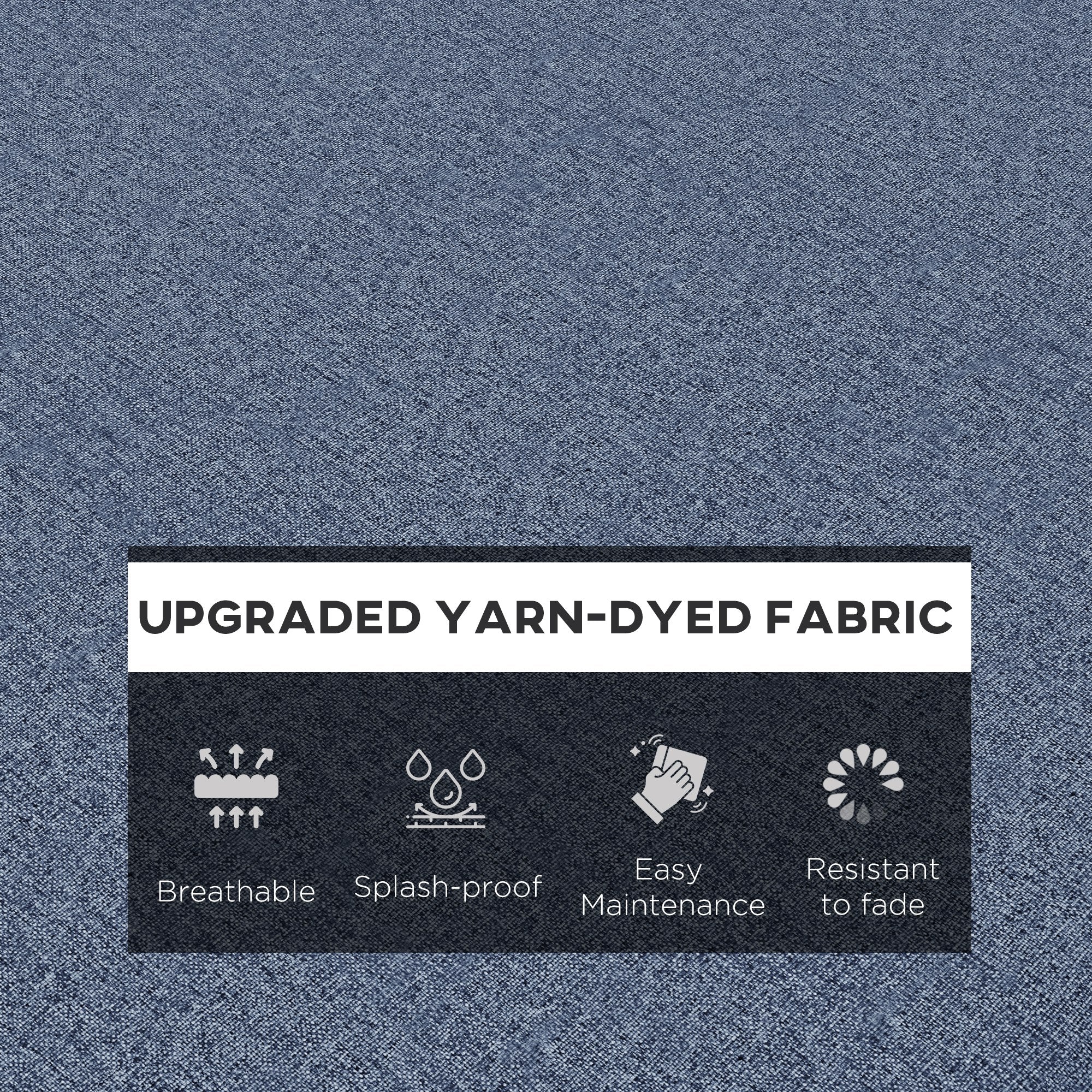 Outsunny Patio Chair Cushion Set 2-Piece with Back and Seat Thick Filling Outdoor Ties Blue 