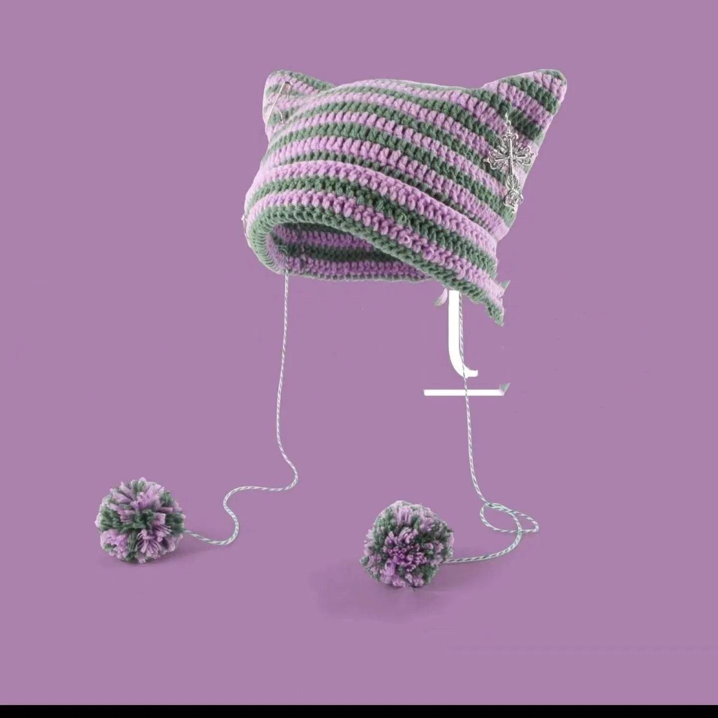 Breathable Windproof Cute Thermal Head Cover Woolen Cap beanies 