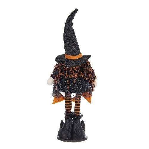 8.3x5x24 Fabric Standing Gnome W Orange Banner  Spring Body, For Halloween Decor 