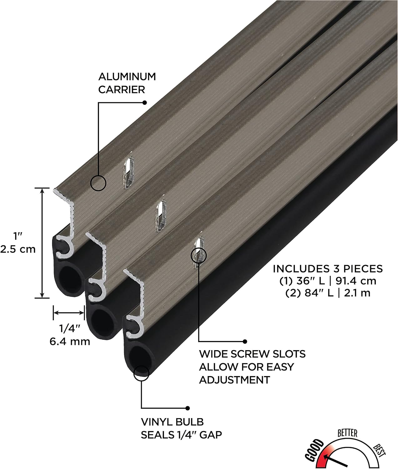 Universal Door Jamb Weatherstip Kit (Screws Included) 