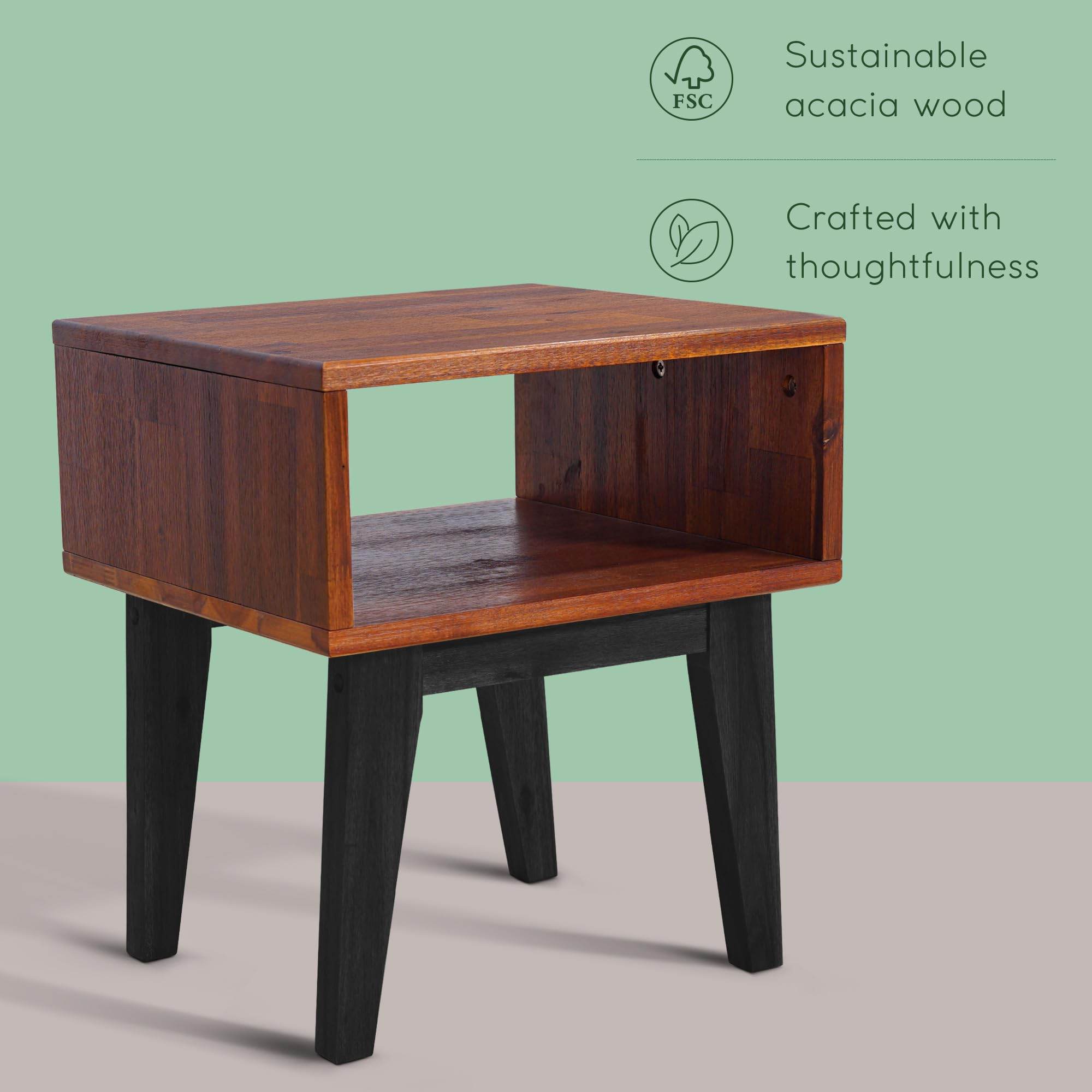 Serena Solid Wood Nightstand 