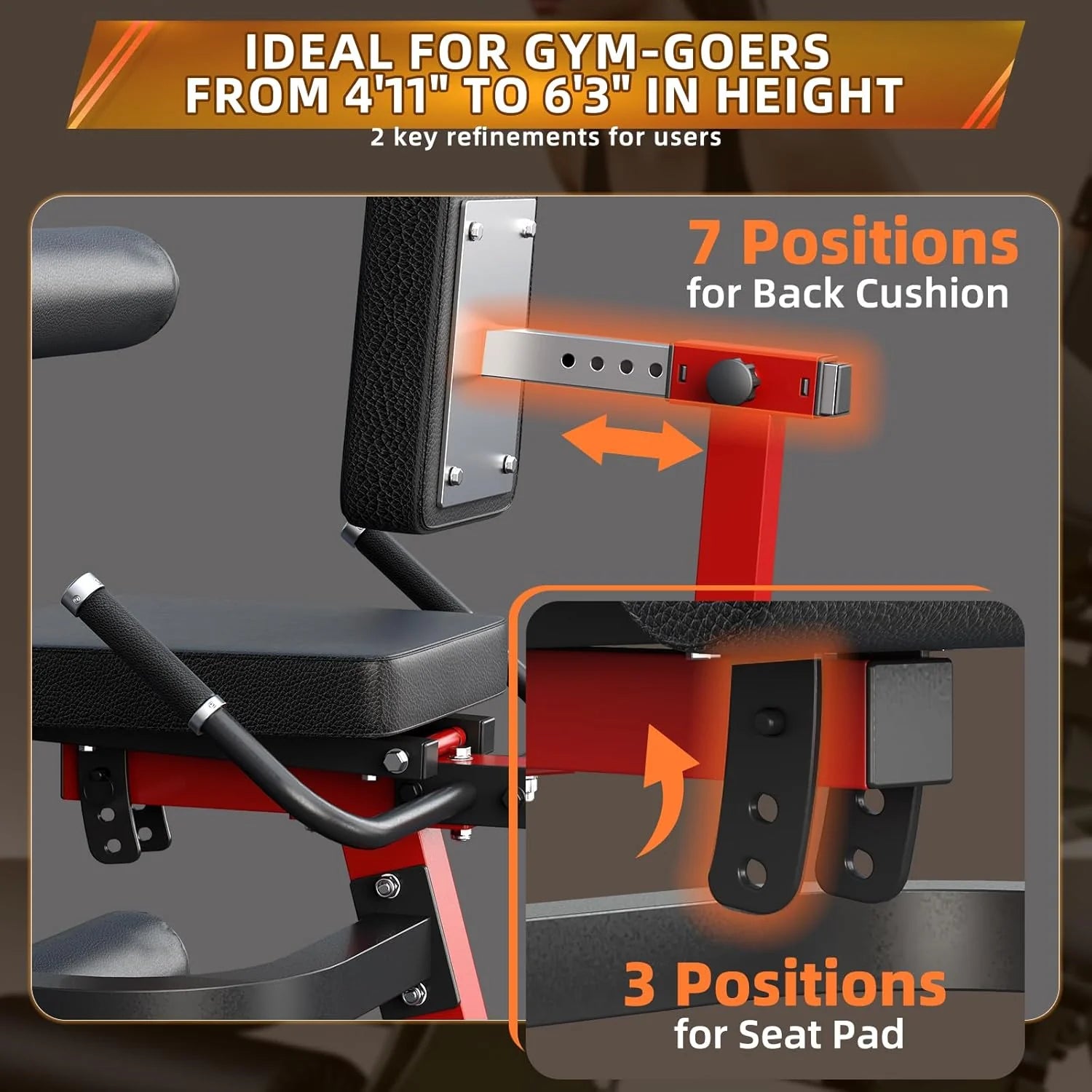 YODOLLA Leg Extension & Curl Machine – Adjustable Lower Body Workout Trainer with Steel Frame (Black/Red)