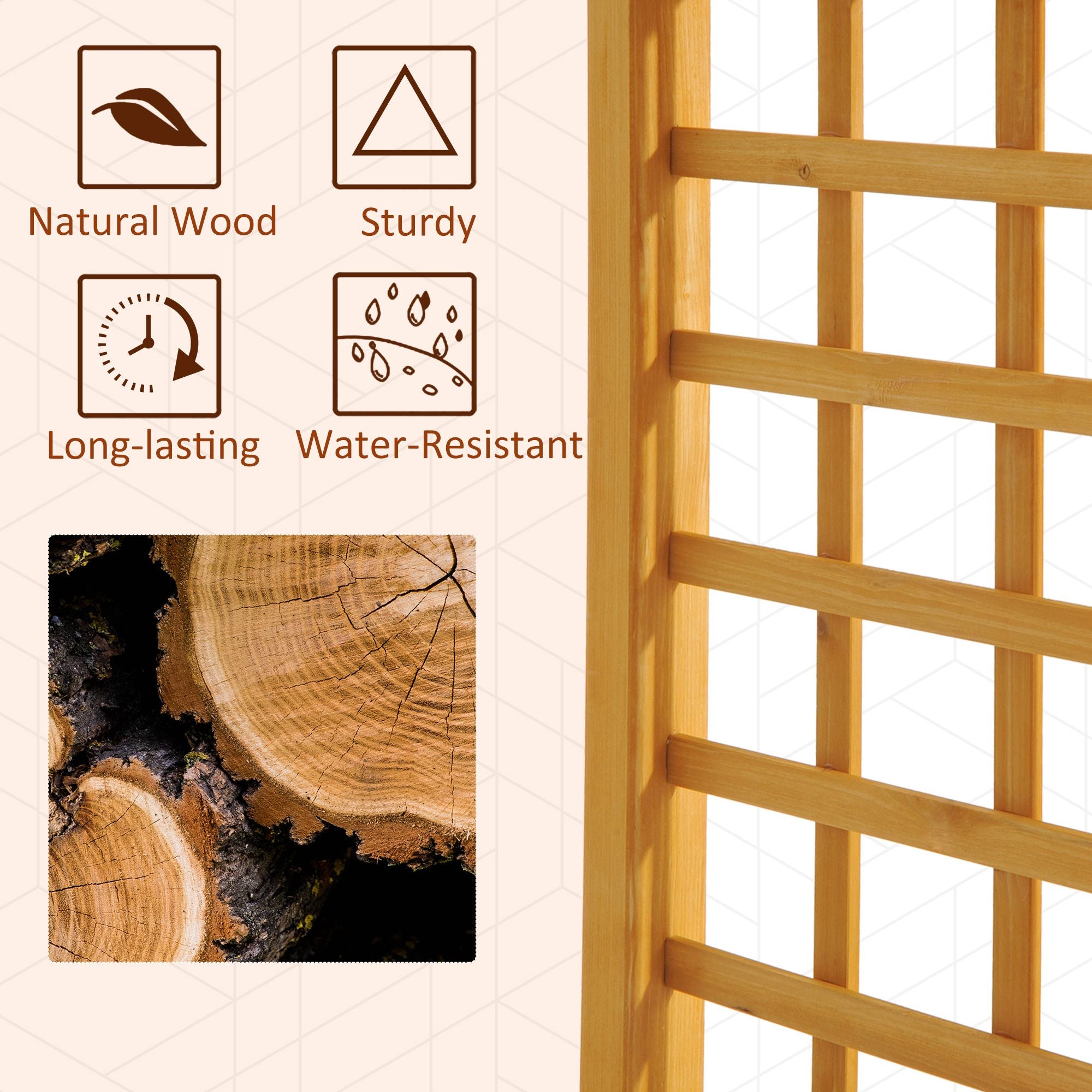 Outsunny 7.5ft Fir Wood Garden Arch Trellis Outdoor Walkway Round Pergola Style Arbor 