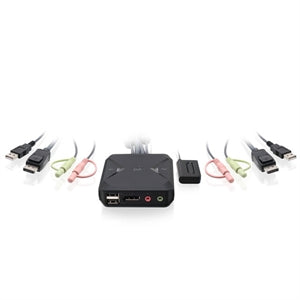 IOGEAR 2-Port USB DisplayPort Cable KVM Switch 