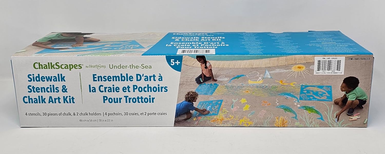 Sidewalk Stencils & Chalk - Under-the-Sea 