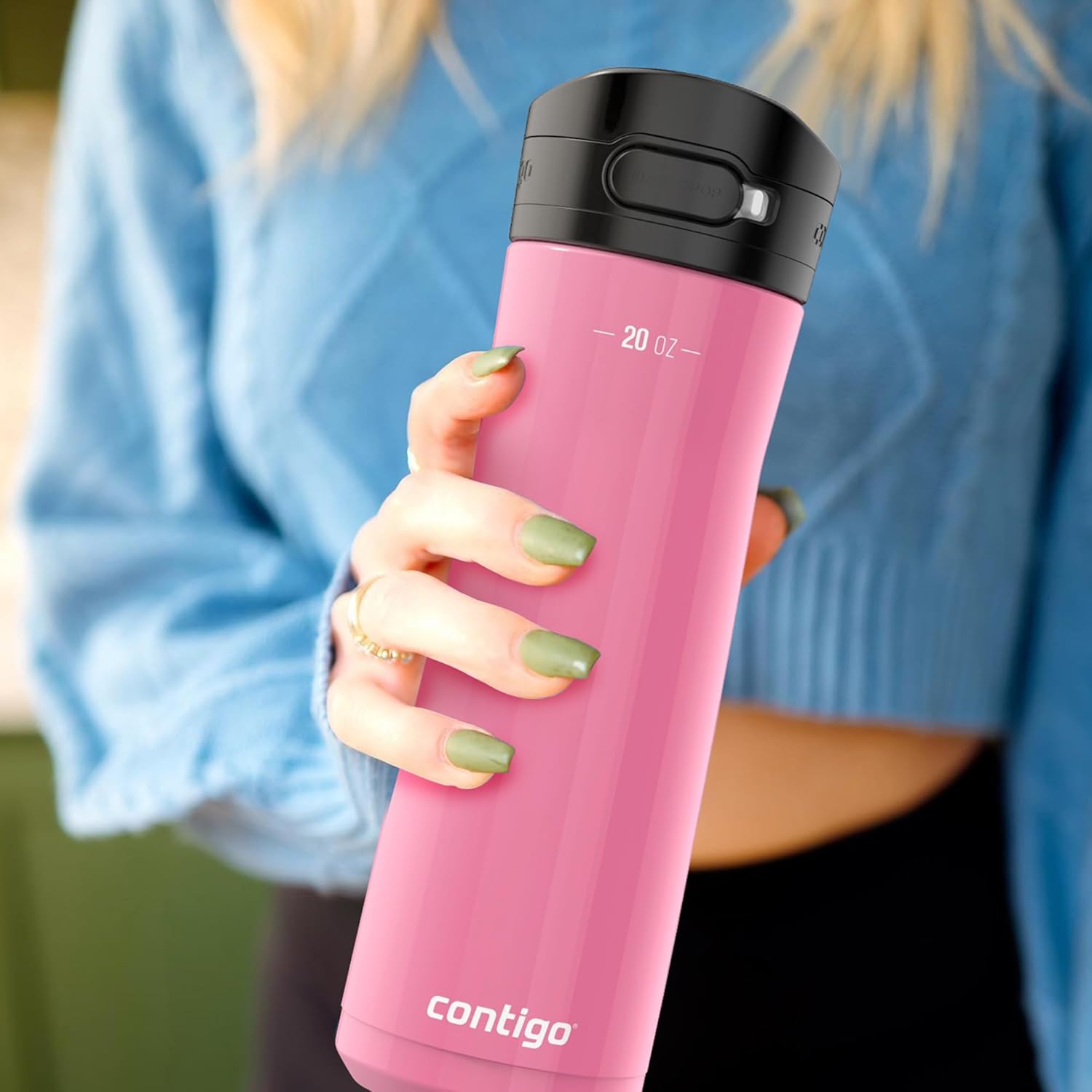Contigo Jackson Chill 2.0 Water Bottle with AUTOPOP® Lid – Azalea, 20 oz (591 mL)