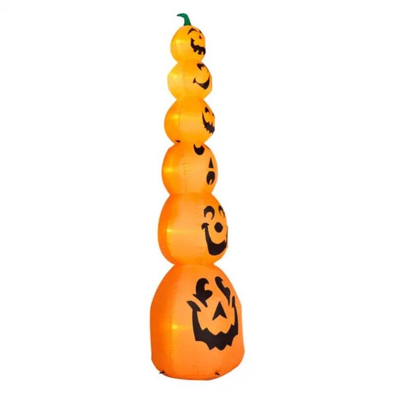 9FT Halloween Inflatable Stacked Pumpkins, Blow Up 6 Pumpkins Inflatable With Built-in LED Lights Outdoor Decorations Large Party Yard Decoration 